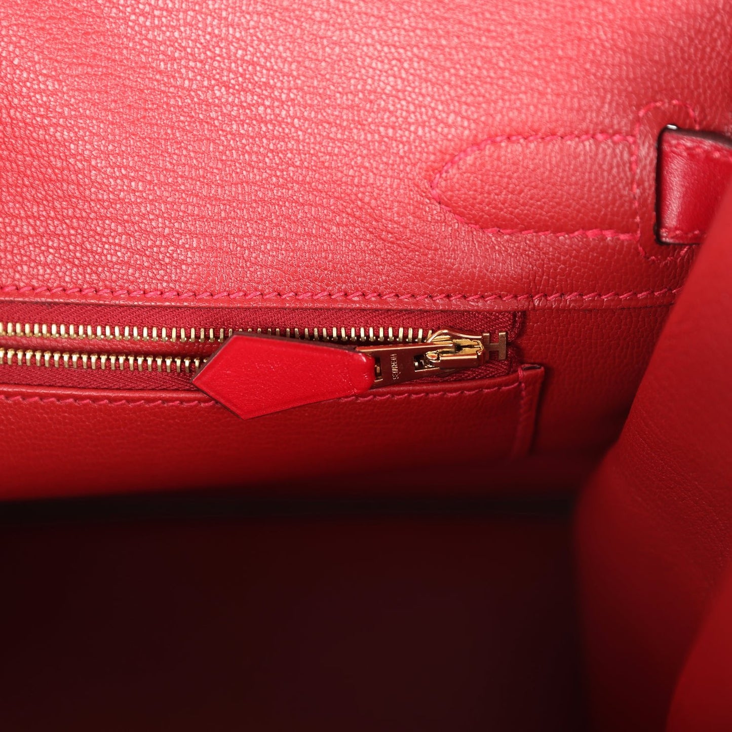 Hermes Birkin 30 Rouge Vif Tadelakt Gold Hardware